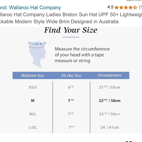 Wallaroo Hat Company Ladies Breton Sun Hat UPF 50+Lightweight Packable Wide Brim - Picture 5 of 6